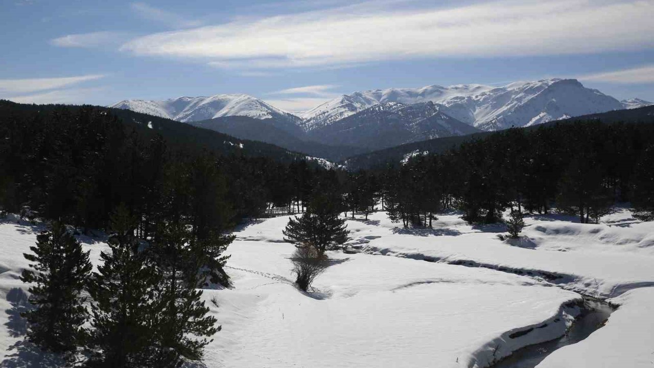 Kar yağışı sonrası Akdağ Tabiat Parkı’nda masalsı kış görüntüsü
