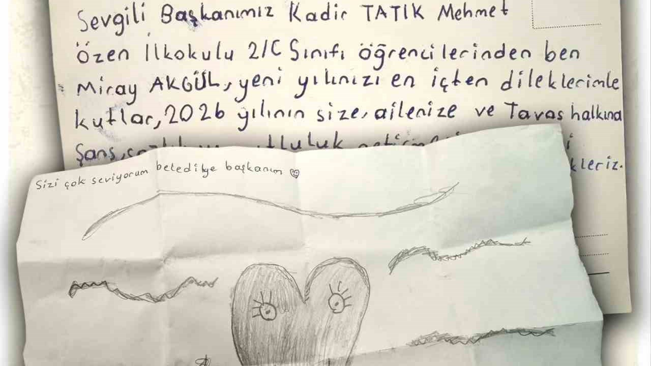 Küçük Miray’ın yeni yıl mektubu Başkan Tatık’ı duygulandırdı

