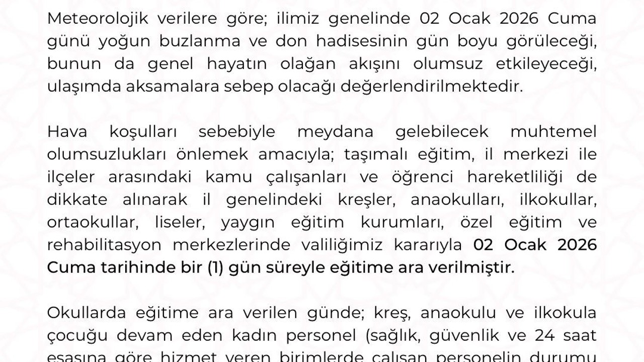 Kayseri’de eğitime kar engeli
