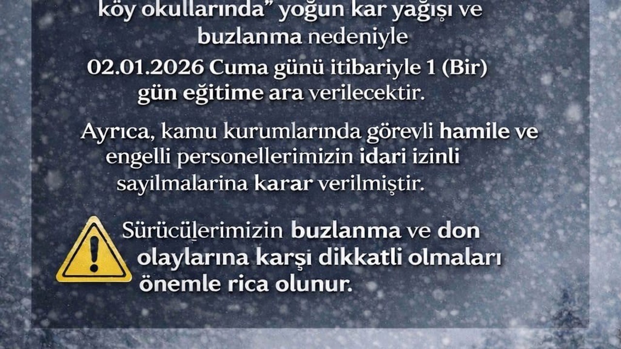 Tufanbeyli’de eğitime kar engeli
