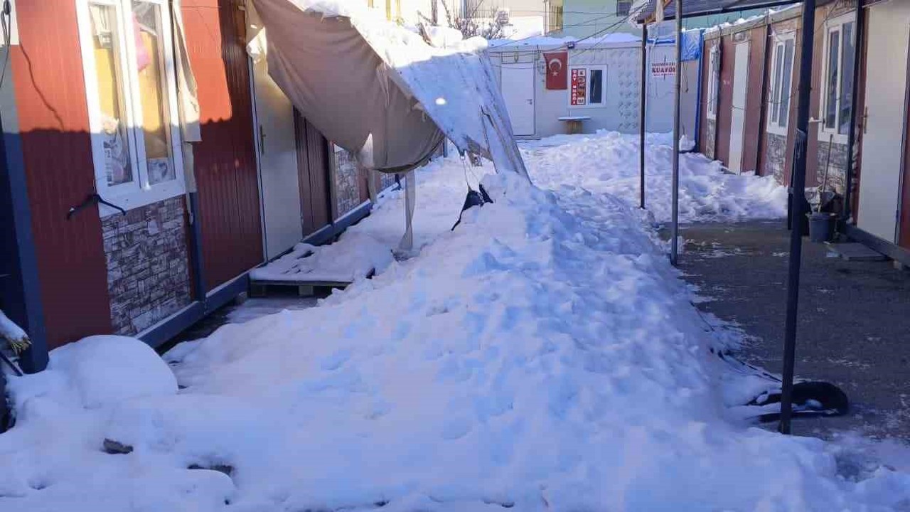 Gölgelikler kar ağırlığına dayanamadı
