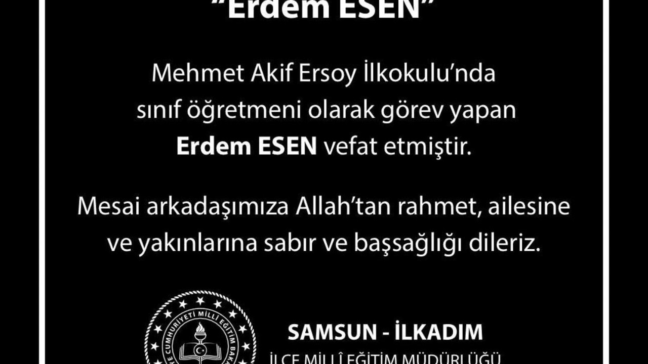 Sınıf öğretmeni kalp krizi sonucu hayatını kaybetti
