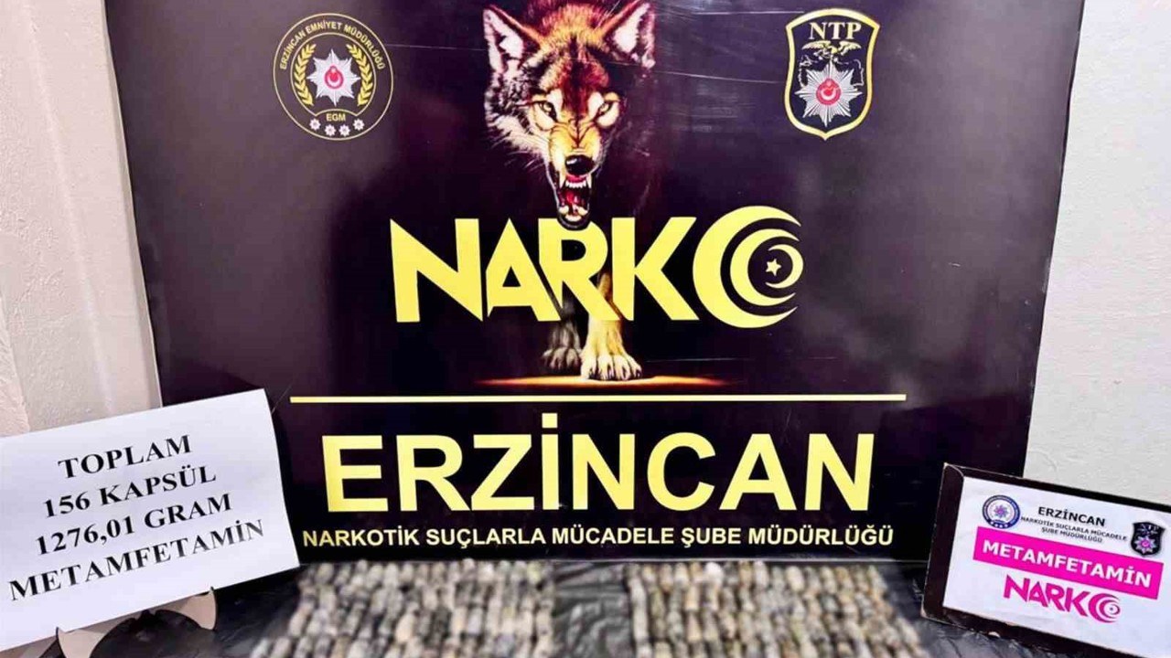 Erzincan’da 1 kilo 276 gram metamfetamin ele geçirildi
