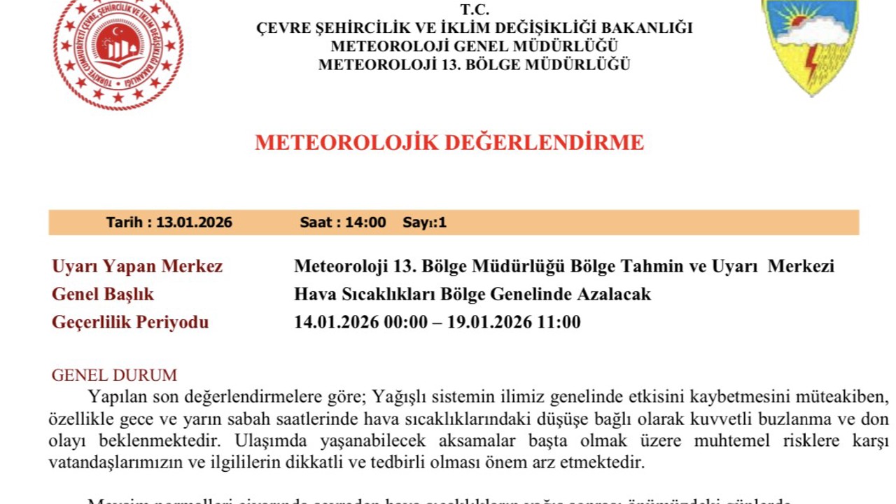 Meteorolojiden 5 il için buzlanma ve don uyarısı
