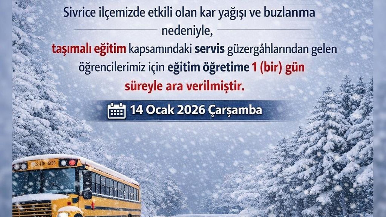 Elazığ’ın iki ilçesinde taşımalı eğitime ara verildi
