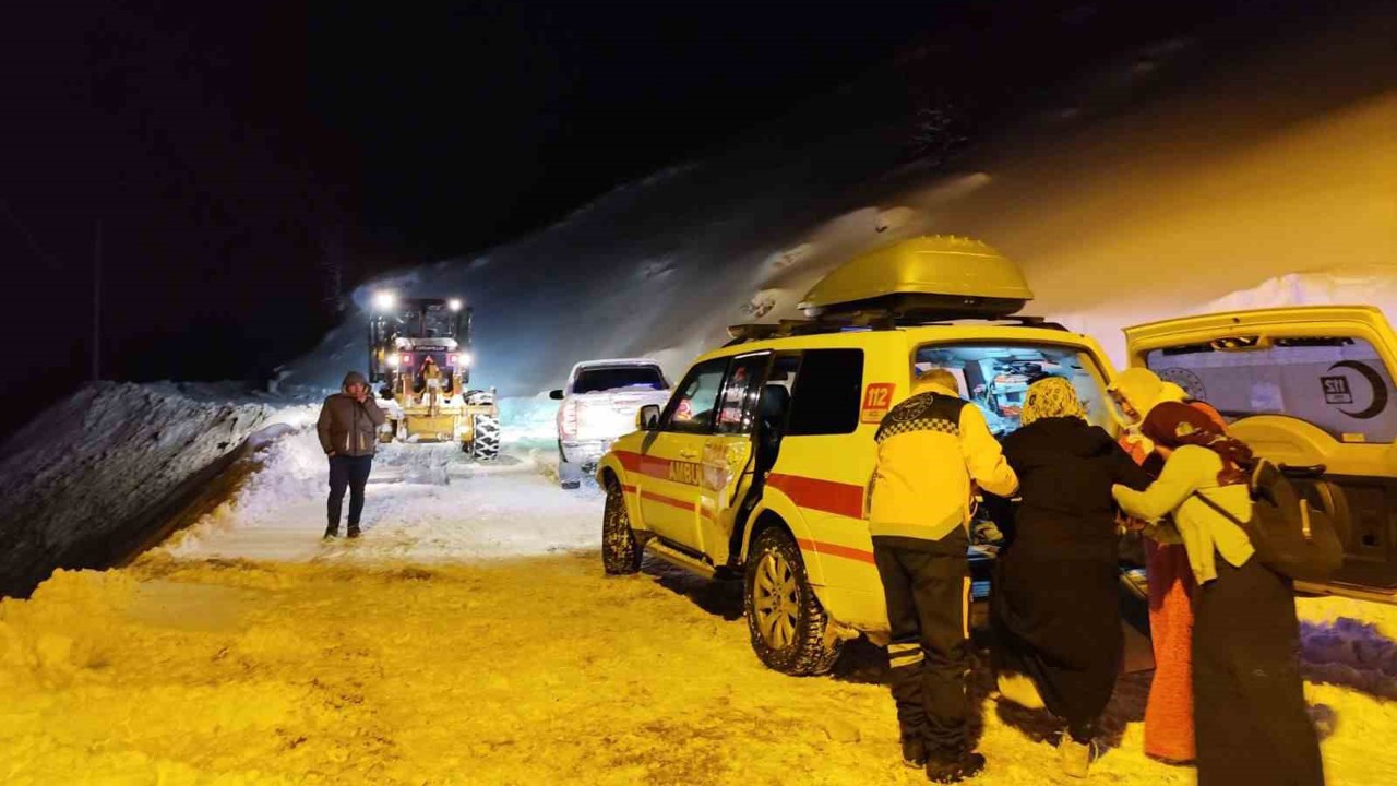 Hamile kadın 5.5 saatlik çalışmayla hastaneye ulaştırıldı
