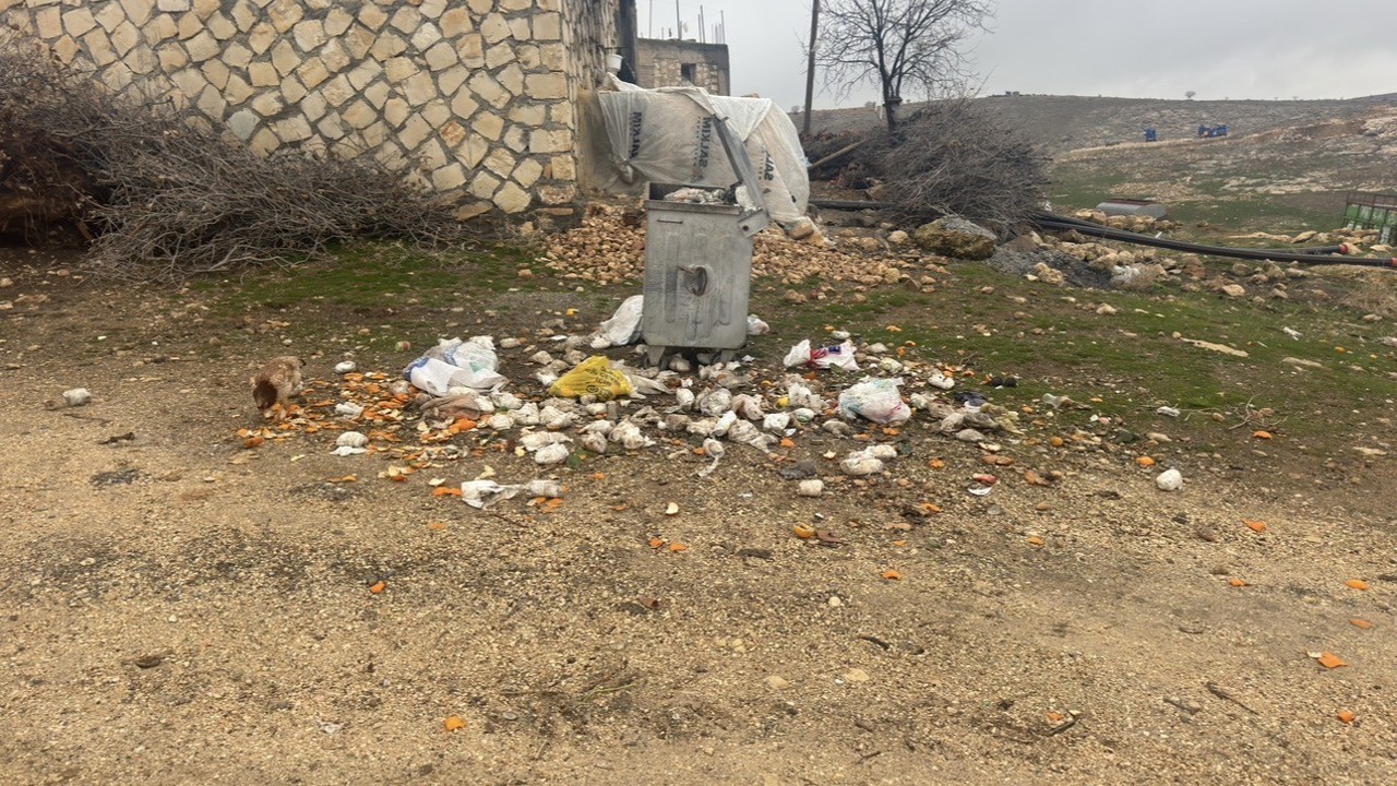 Mazıdağı’nda vatandaşlardan toplanmayan çöplere tepki
