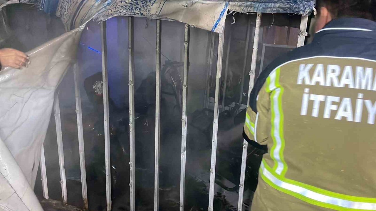 Karaman’da şarja bırakılan elektrikli bisikletler yandı
