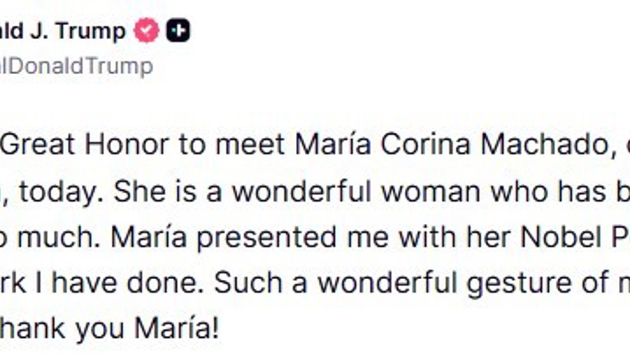 Venezuelalı muhalif lider Machado Nobel Barış Ödülü madalyasını Trump’a verdi

