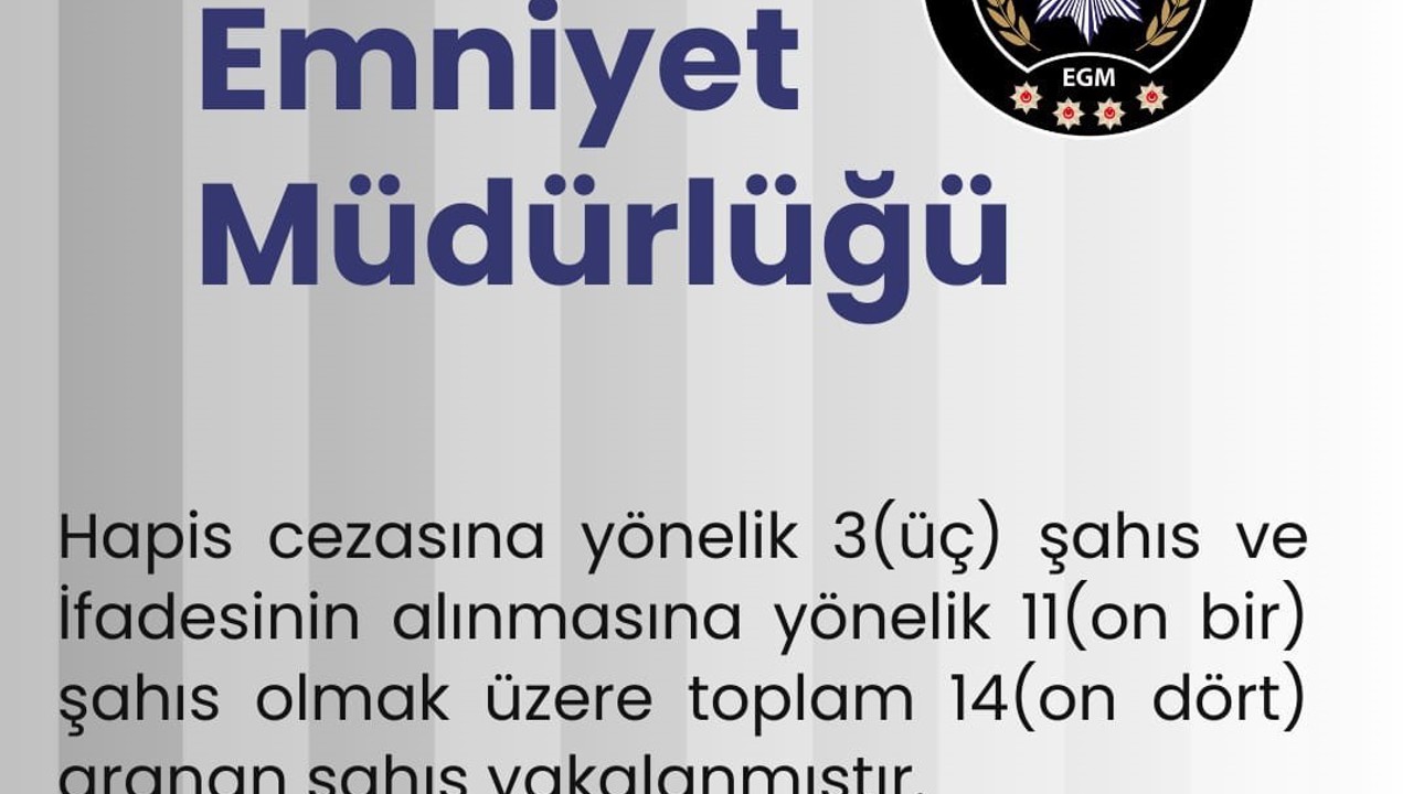 Bingöl’de 14 aranan şahıs yakalandı
