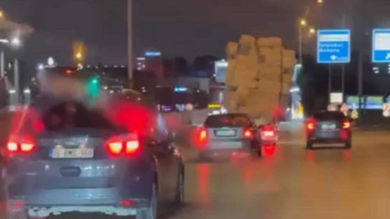 Bursa’da tehlikeli taşımacılık kamerada
