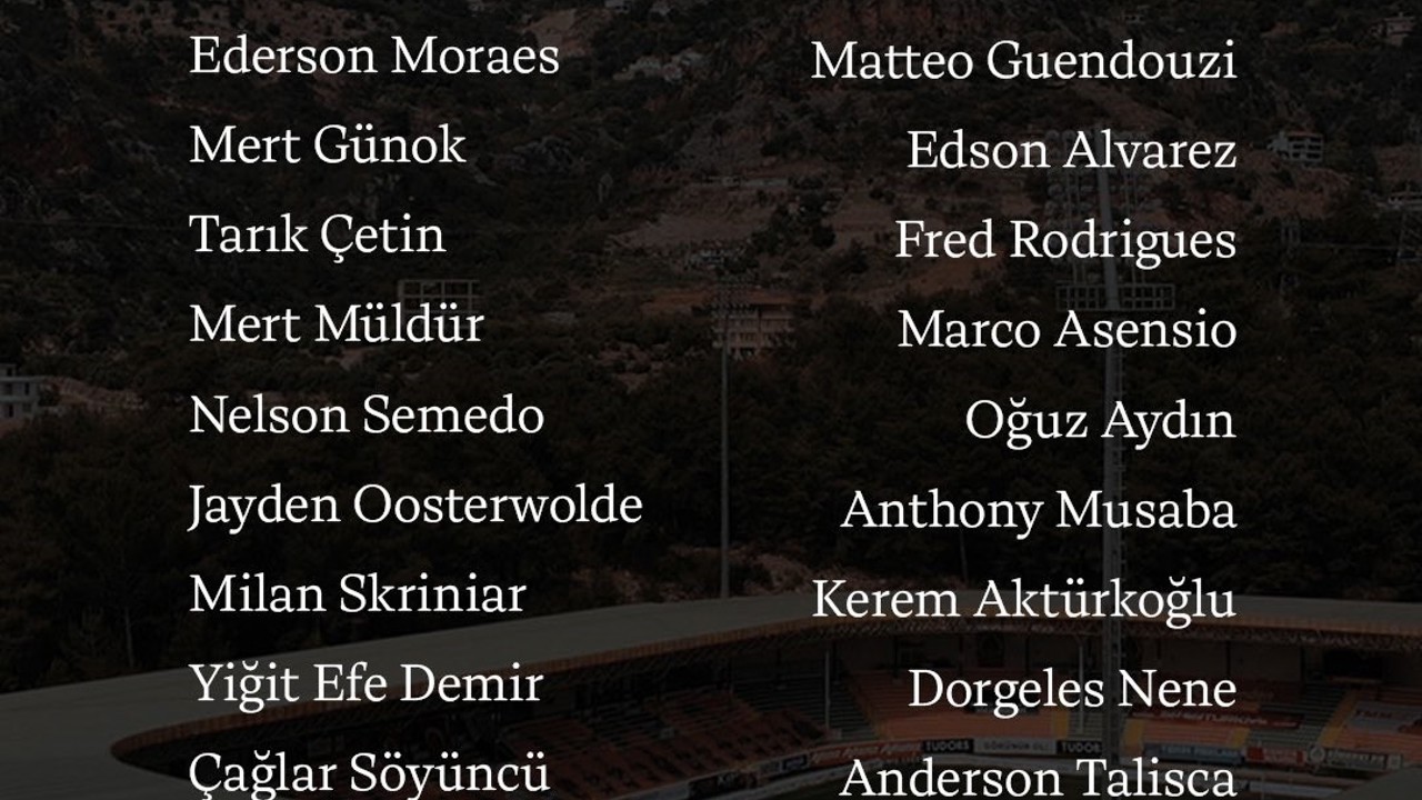 Fenerbahçe’nin Alanyaspor kamp kadrosu belli oldu
