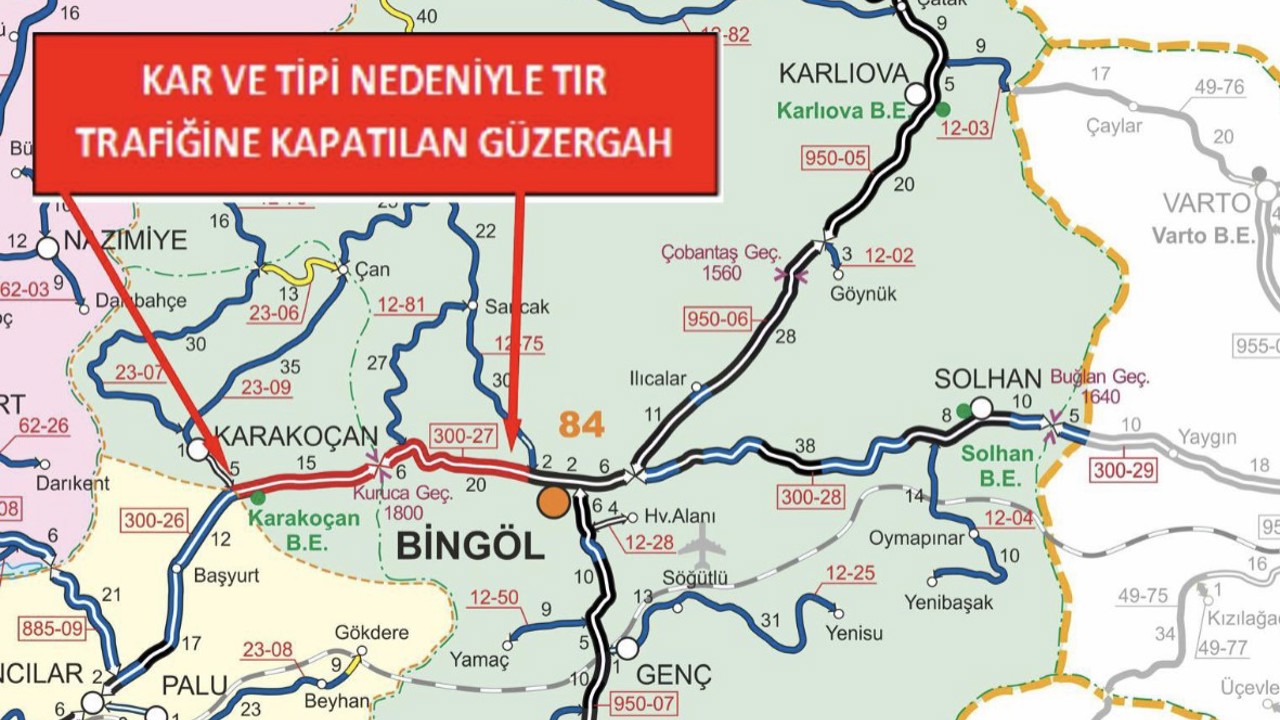 Bingöl-Elazığ karakolu tır trafiğine kapatıldı
