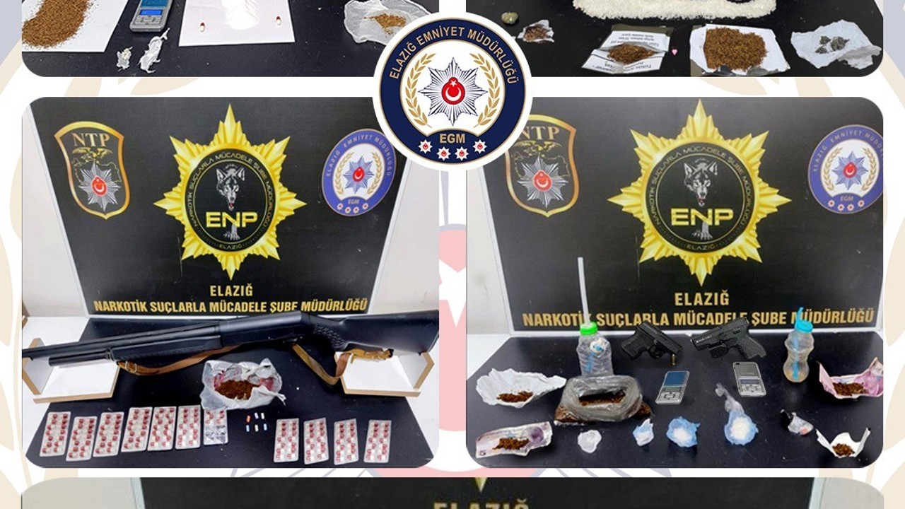 Elazığ’da uyuşturucu ve ruhsatsız silah operasyonu: 17 tutuklama
