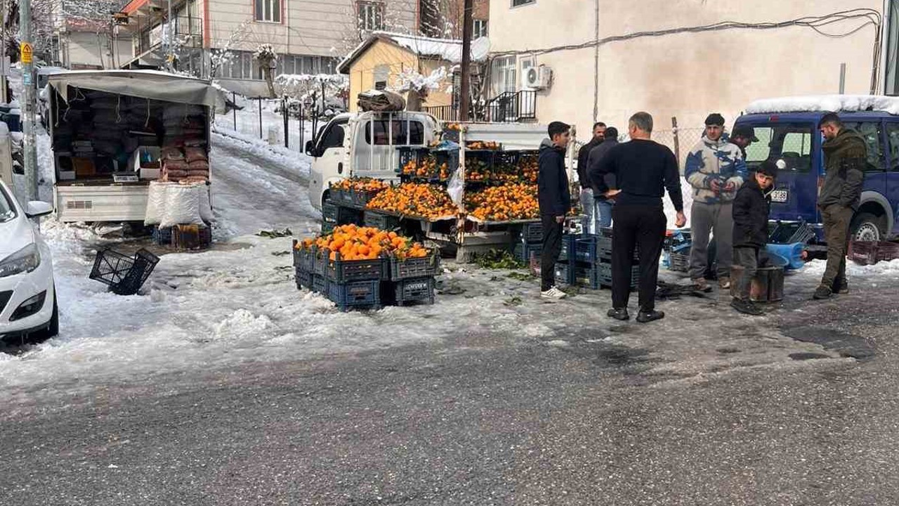Kulp’ta kar esareti: Pazar esnafının büyük çoğunluğu tezgah açamadı
