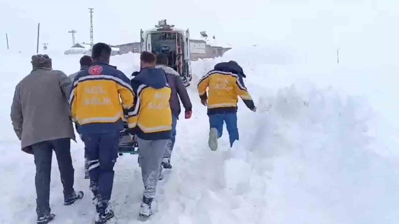 Ağrı’da karla kapanan köyde 4 saatlik mücadele, hastaya hayat yolu açtı
