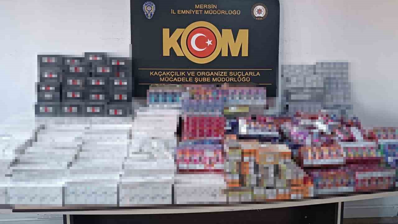 Mersin’de binlerce kaçak ürün ele geçirildi
