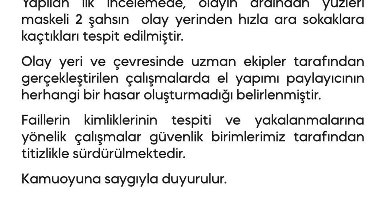 Diyarbakır Emniyet Müdürlüğüne EYP’li saldırı girişimi
