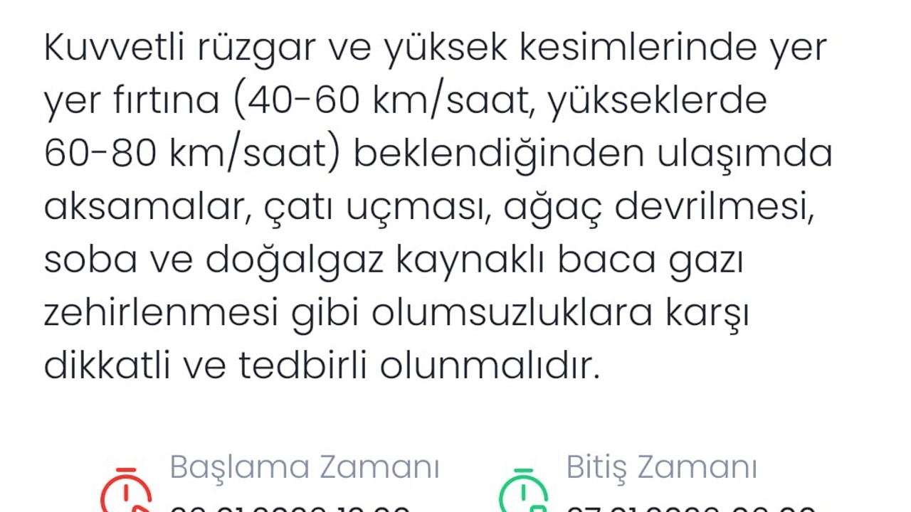 Denizli için kuvvetli rüzgar ve fırtına uyarısı verildi
