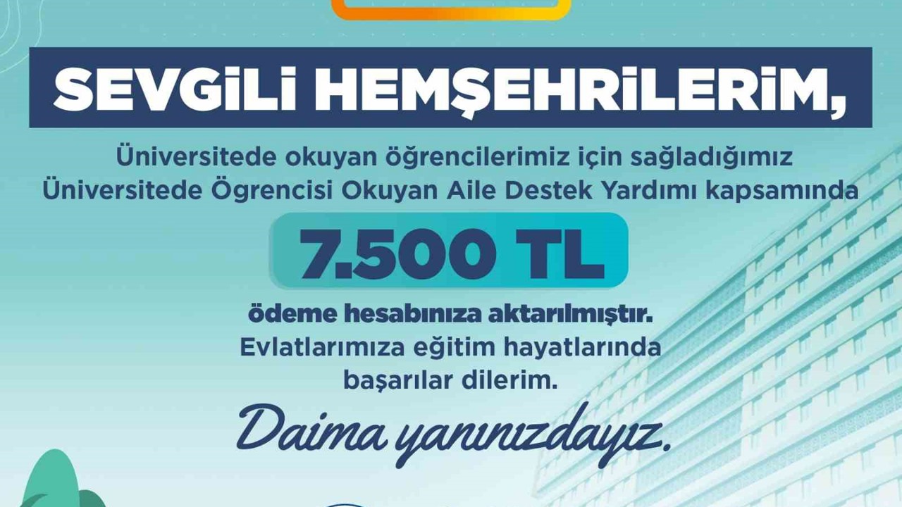 Kayseri’de 22 milyon TL’lik destek ödemeleri öğrencilerin hesaplarına aktarıldı
