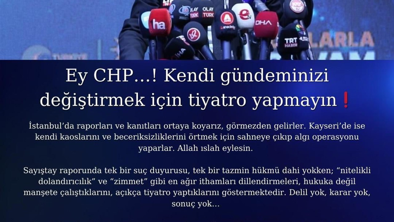 Hüseyin Okandan: "Ey CHP, kendi gündeminizi değiştirmek için tiyatro yapmayın"
