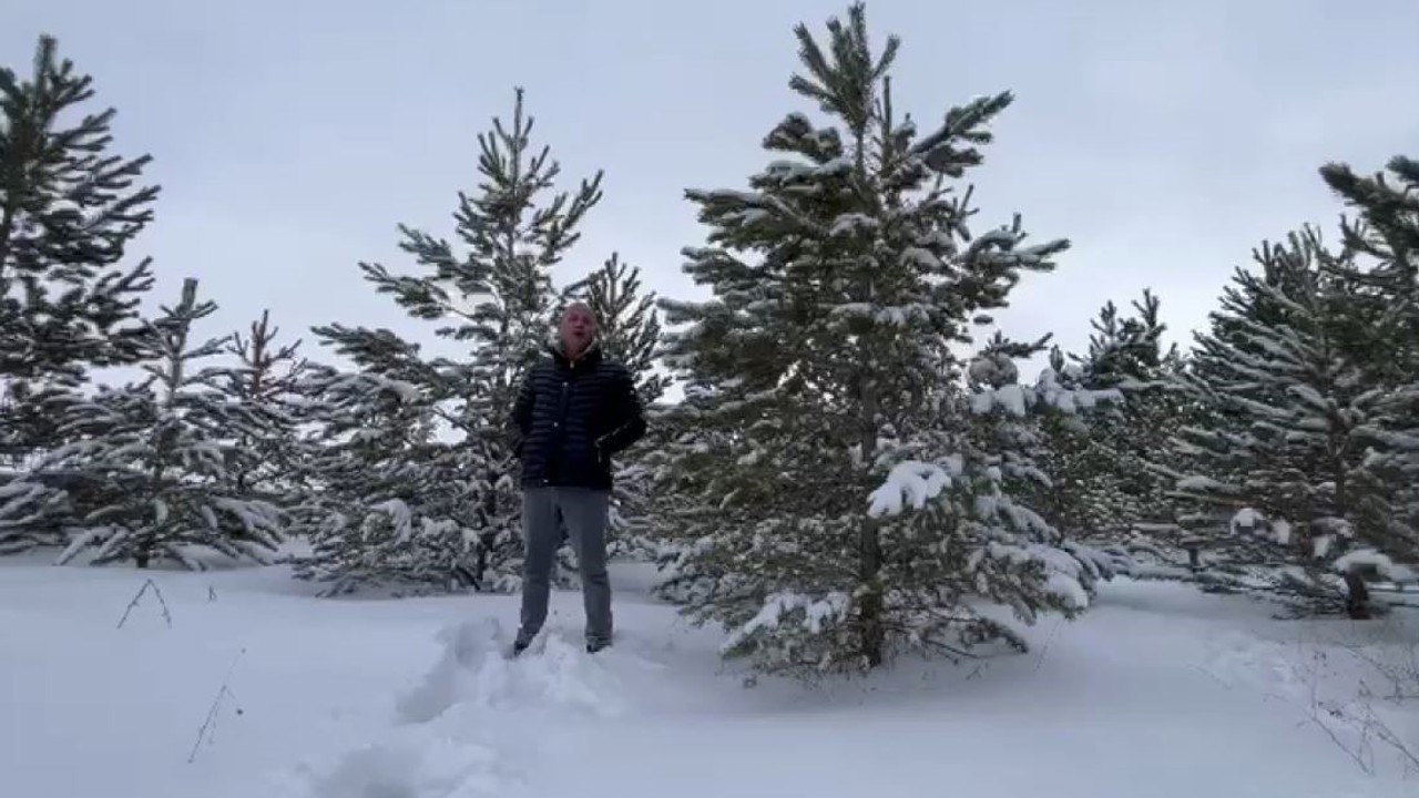 Dondurucu soğuğa aldırış etmeden akarsuya girdi
