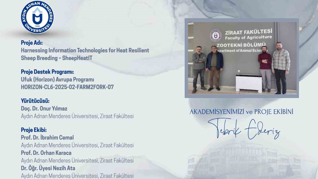 İklime dayanıklı koyunculuk projesiyle ADÜ, Türkiye’yi Avrupa’da temsil edecek
