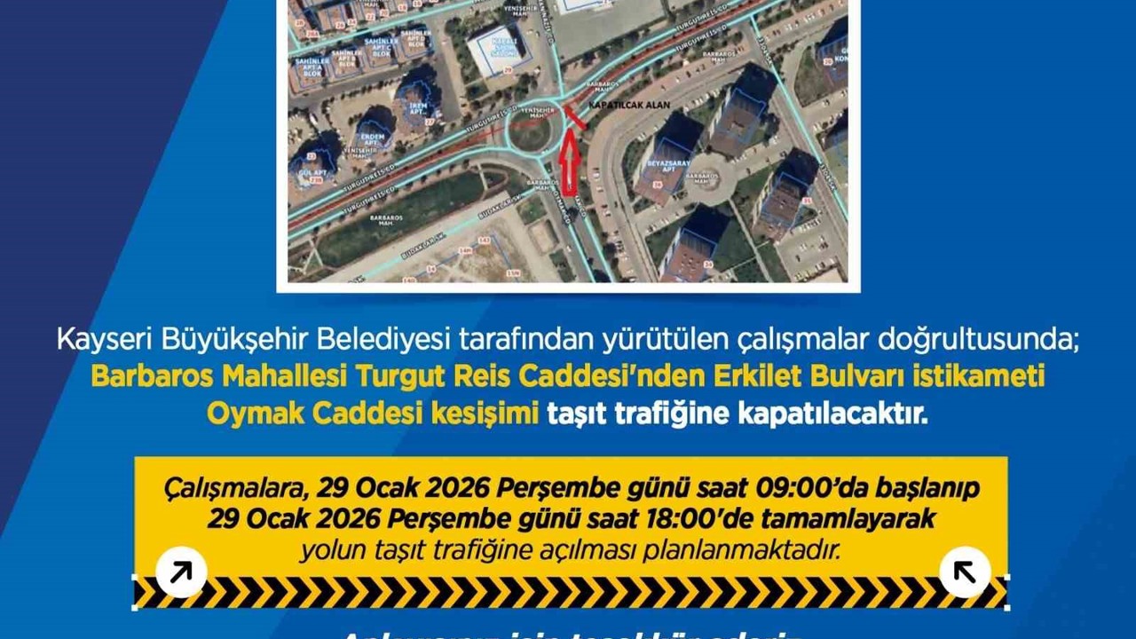 Büyükşehirden sürücülere ‘yol çalışması’ uyarısı
