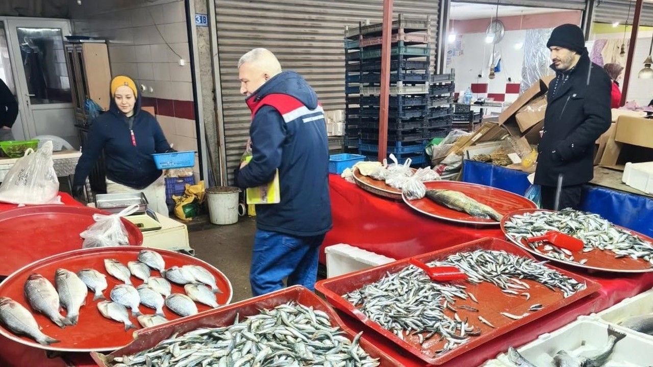 Su ürünleri denetlendi, balık boyları tek tek ölçüldü
