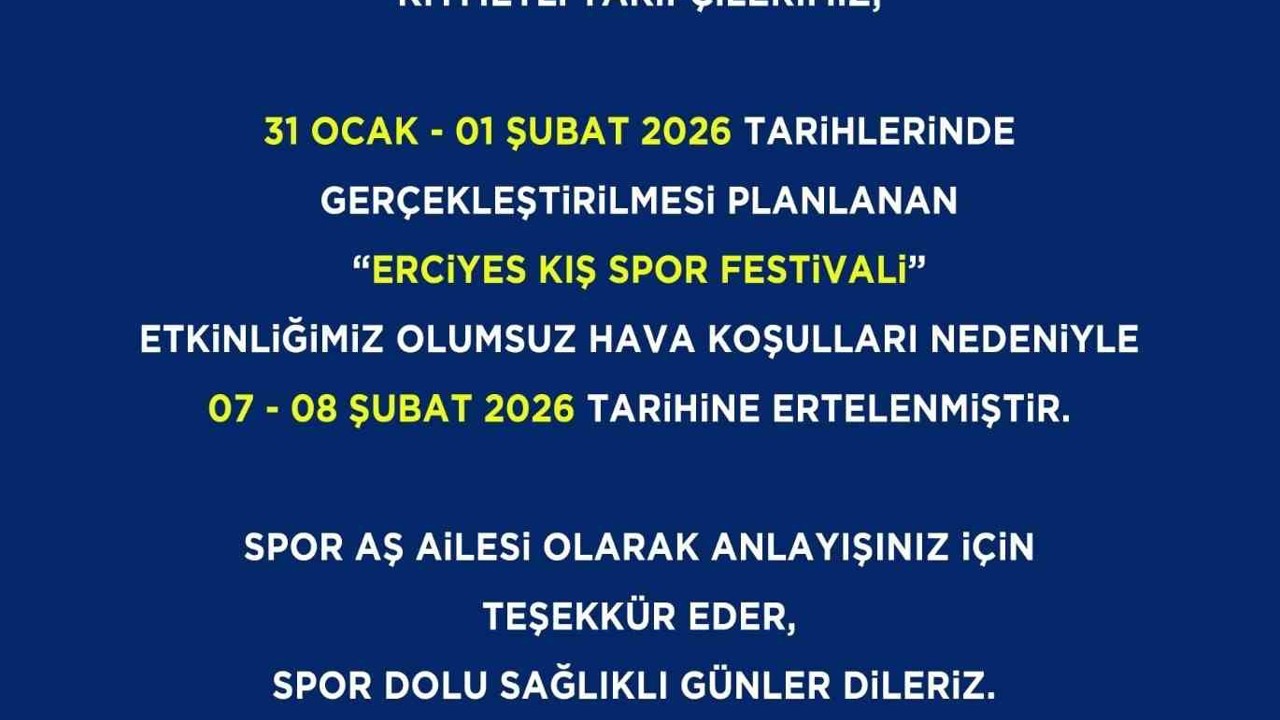 Erciyes Kış Spor Festivali’ne olumsuz hava engeli
