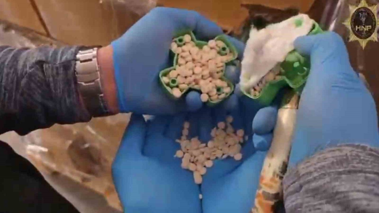 Plastik pervaneler içerisinde 107 kilogram ağılığında 642 bin uyuşturucu hap ele geçirildi

