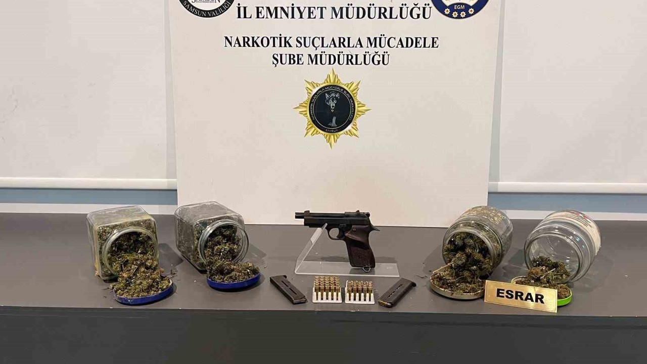 Samsun’da bir kişi uyuşturucu ve silahla yakalandı
