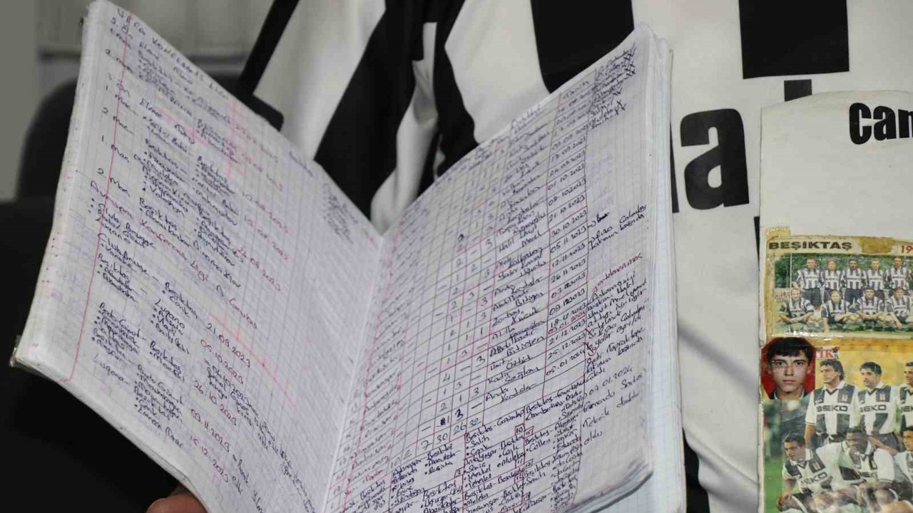 25 yıldır Beşiktaş’ın her maçını tek tek not ediyor
