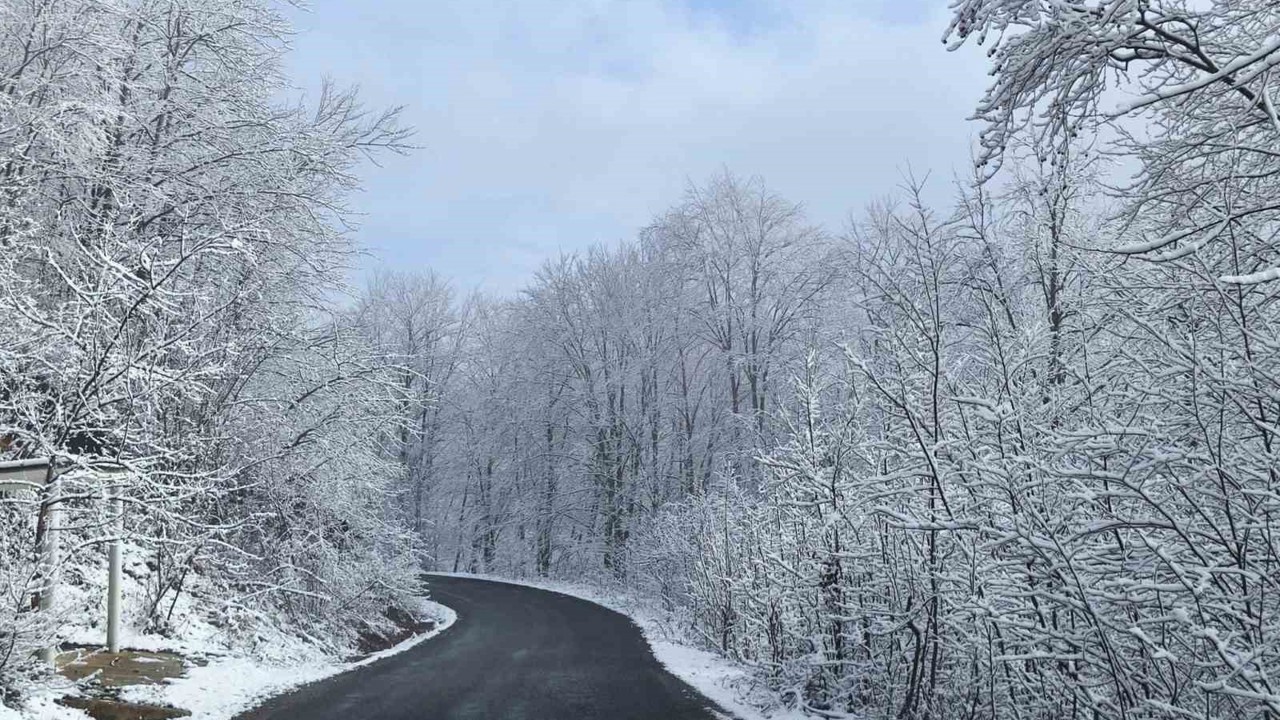 Ordu’nun yüksek kesimlerinde kar manzarası
