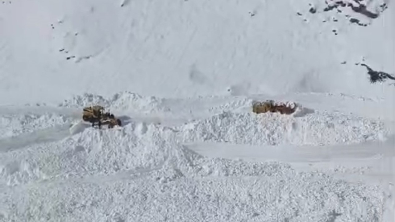 Van Bahçesaray’da mezra yoluna çığ düştü
