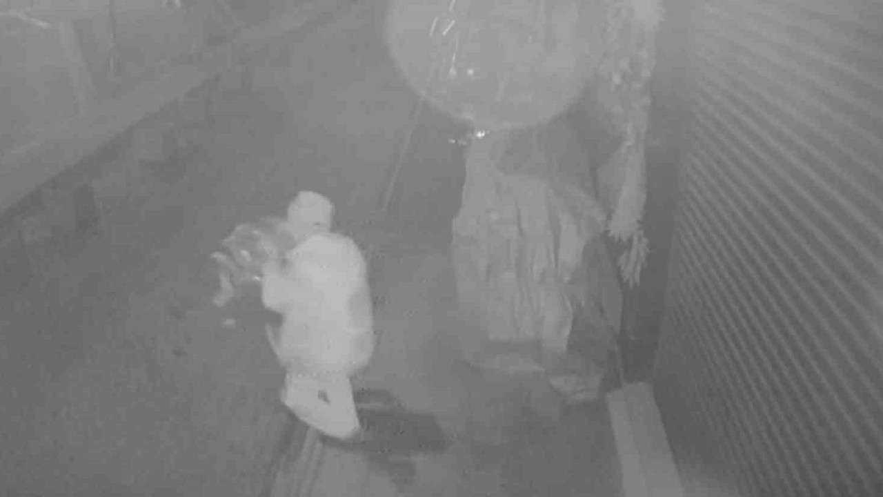 Çaldığı brandayı çöp poşetine sığdıramayınca eliyle taşıyarak götürdü
