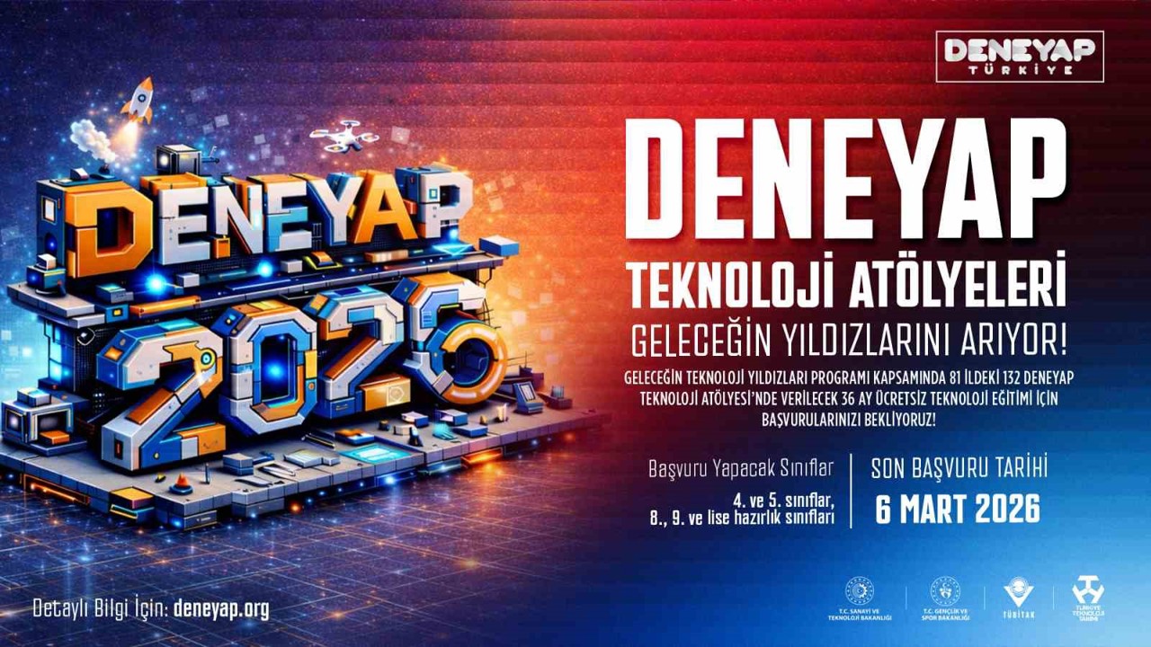 DENEYAP Teknoloji Atölyeleri 2026 öğrenci başvurularını açtı
