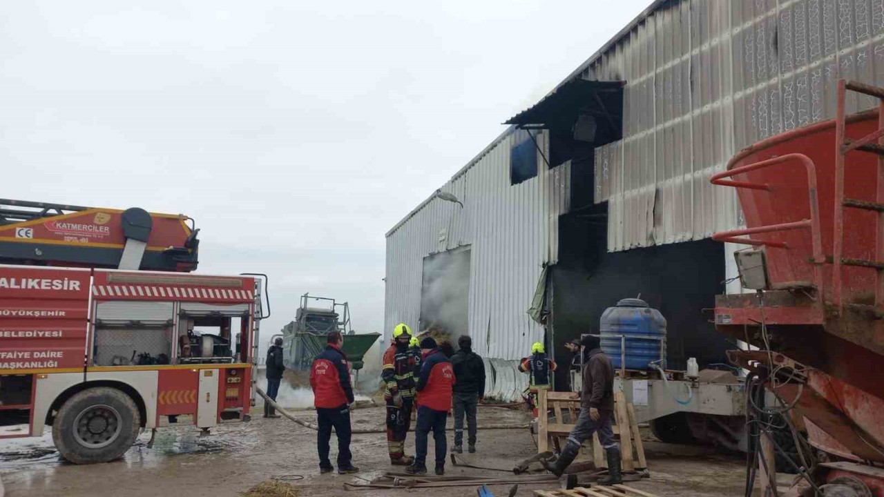 Çiftlikte çıkan yangın paniğe neden oldu
