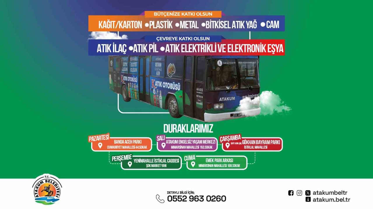 Atakum Belediyesi "Katık Otobüsü" sıfır atıkla doğayı korumaya devam ediyor
