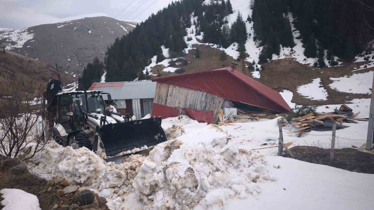 Ordu’da çığ düşmesi sonucu ahşap ev zarar gördü
