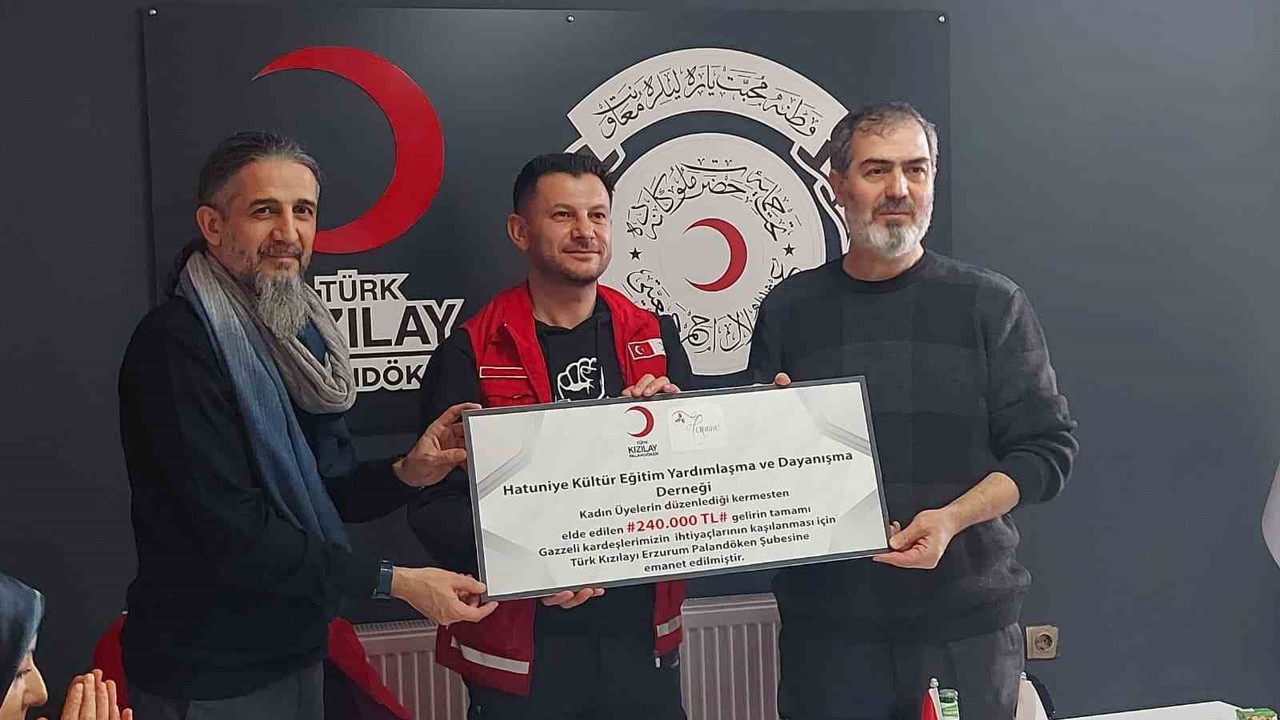 Erzurumlu hanımlardan Gazze’ye destek
