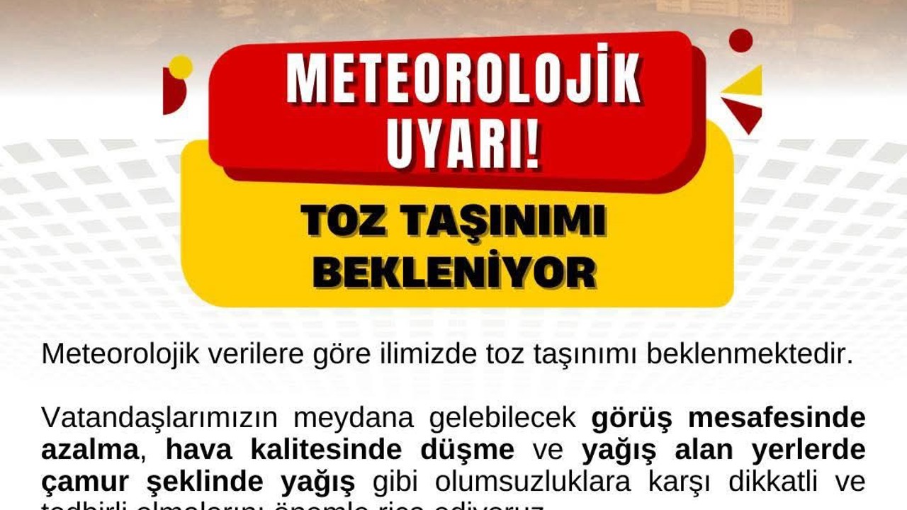Bartın’da toz yağmuruna dikkat
