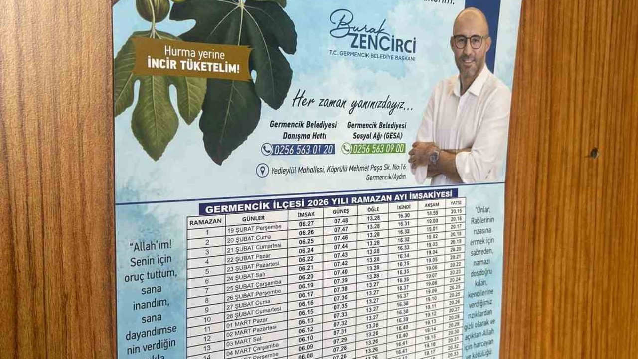 Germencik Belediyesi’nin imsakiyelerinde incir vurgusu
