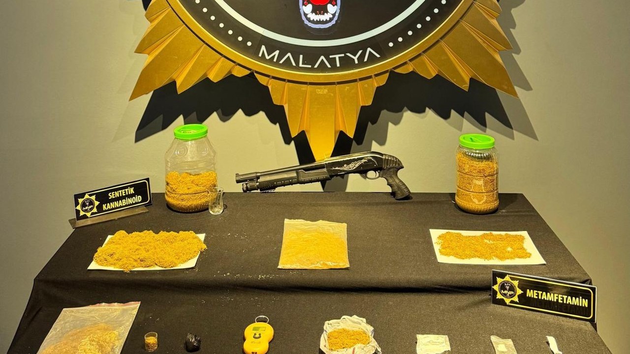Malatya’da düzenlenen operasyonda bin 579 gram sentetik kannabinoid maddesi ele 