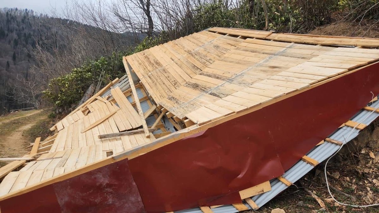 Ordu’da fırtına: Evlerin çatıları uçtu
