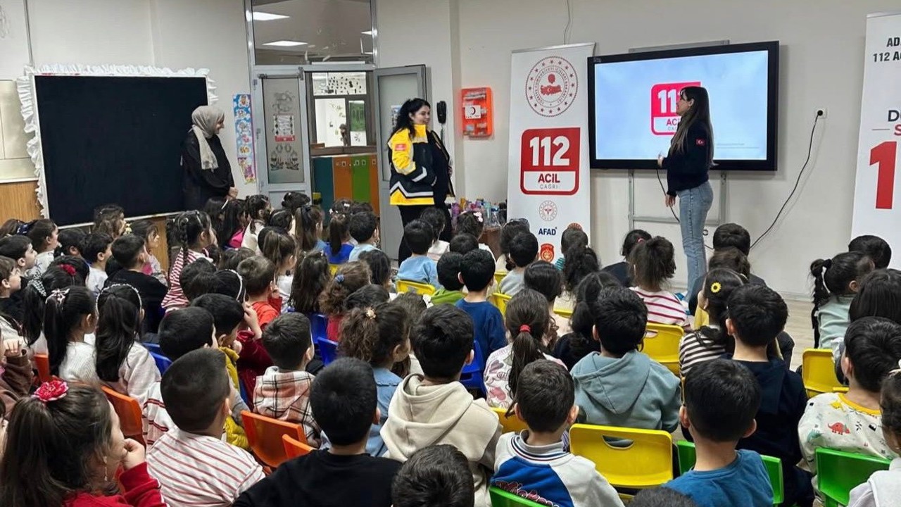Adıyaman’da minik öğrencilere acil çağrı farkındalık eğitimi
