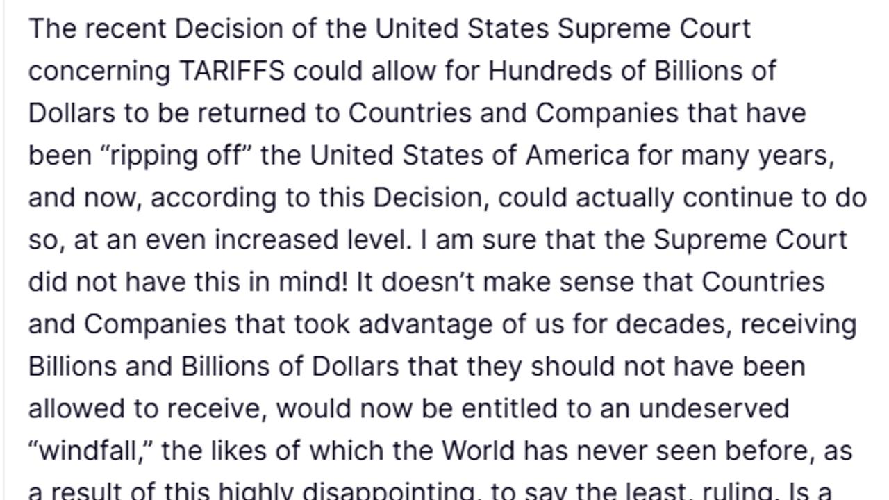Trump, ABD Yüksek Mahkemesi’ni gümrük vergisi kararını gözden geçirmeye çağırdı
