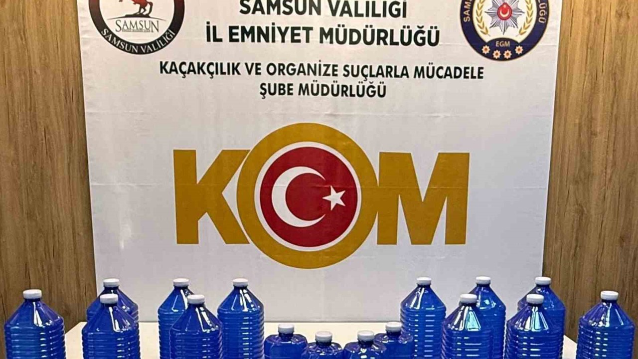 Samsun’da 70 litre etil alkol ele geçirildi
