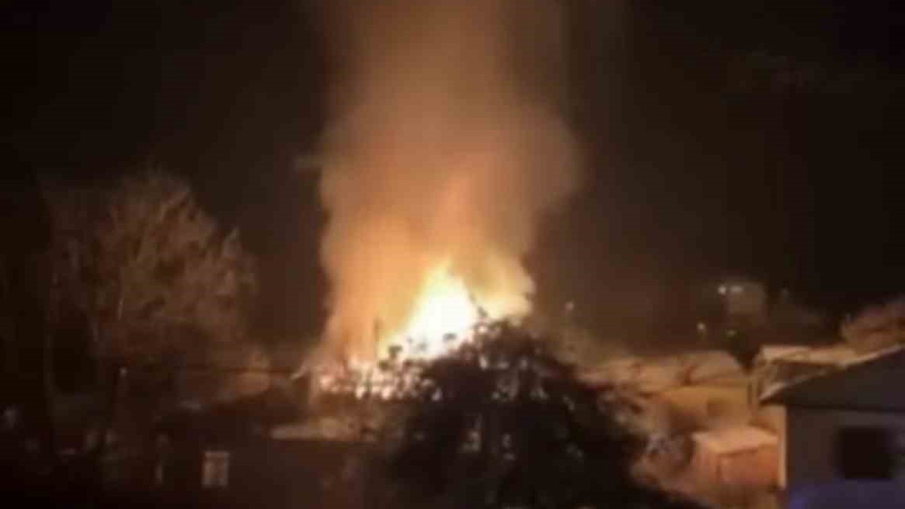 Tokat’ta alevler geceyi aydınlattı
