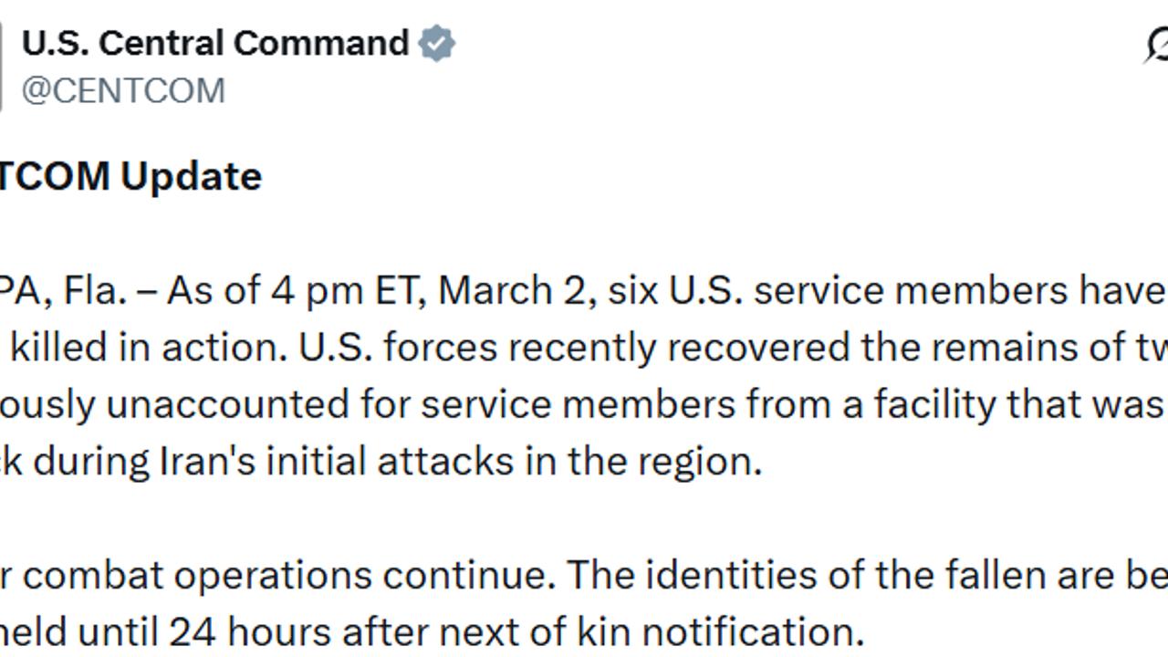 İran saldırılarında ölen ABD askerlerinin sayısı 6’ya yükseldi
